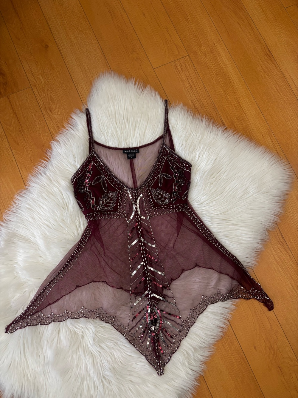 Wet Seal Rare Beaded Y2K Top